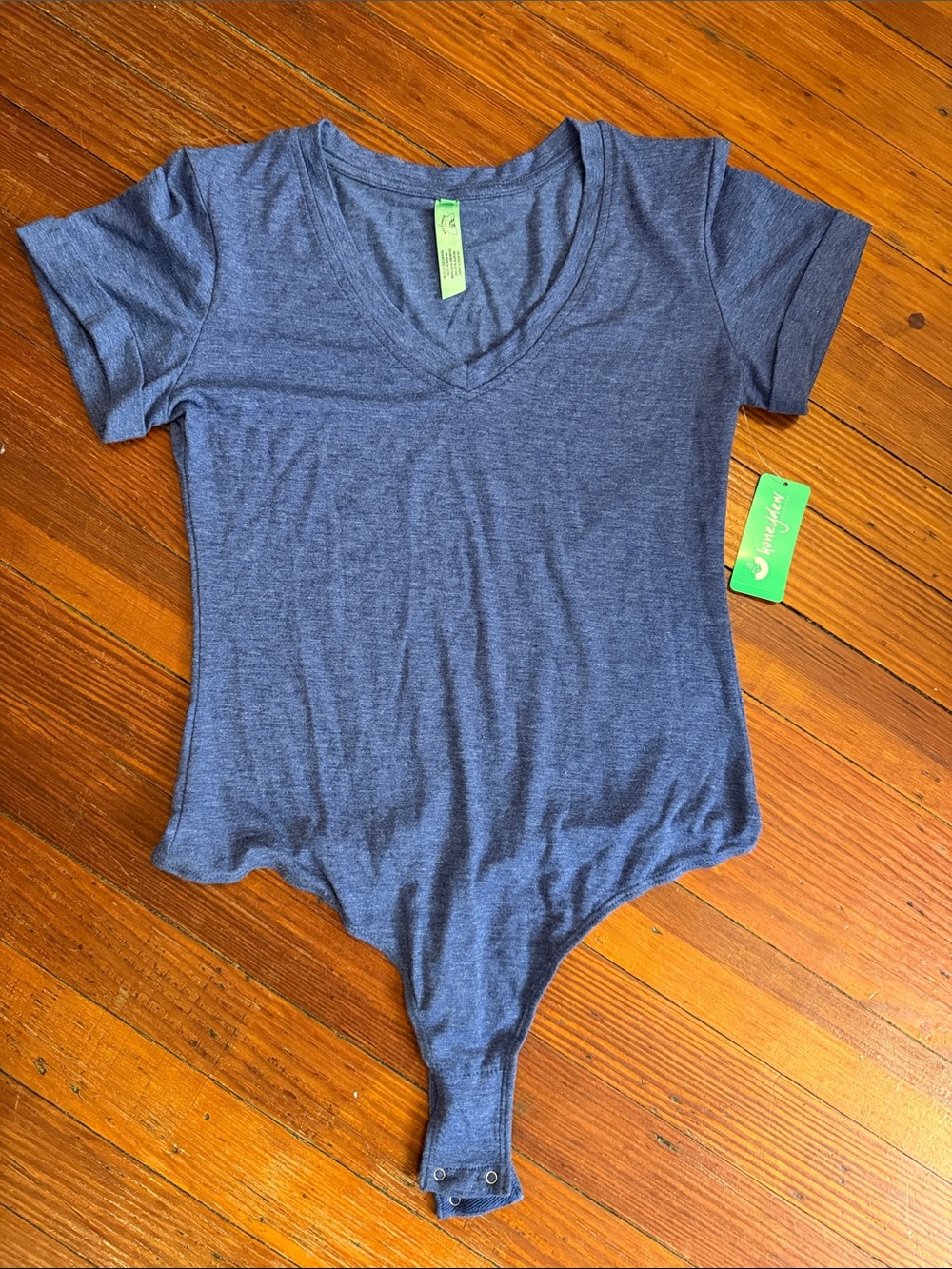 New Honeydew Intimates Blue V-Neck Thong Bodysuit size medium